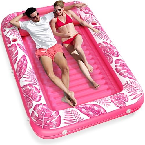 Inflatable Tanning Pool Lounger Float - Jasonwell 4 in 1 Sun Tan Tub Sunbathing Pool Lounge Raft Floatie Toys Water Filled Tanning Bed Mat Pad for Adult Blow Up Kiddie Pool Kids Ball Pit Pool