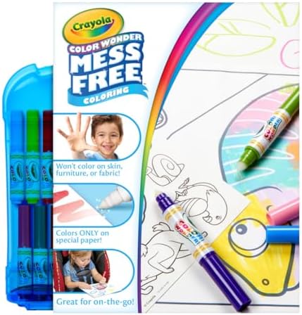 Crayola Color Wonder Mess Free Coloring Kit (50+ Pcs), Toddler Art Set, Mess Free Markers & Coloring Pages, Toddler Travel Activity, Gifts, 3+
