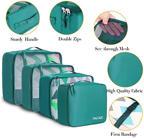 BAGAIL 8 Set Packing Cubes Luggage Packing Organizers for Travel Accessories (Aqua Color)