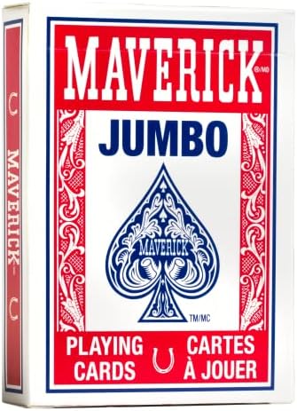 Maverick Playing Cards, Jumbo Index, Red and Blue, 48 Pack