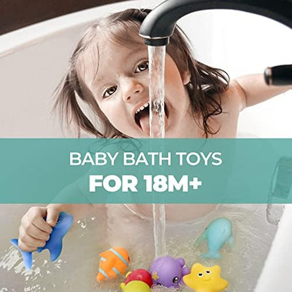 Hely Cancy Infant Bath Toys for 18 Months - No Hole Animal Bathtub Toys, Baby Bath Tub Toys
