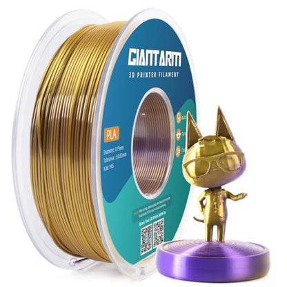 GIANTARM Dual Color PLA Filament, Silk PLA Filament 1.75mm +/-0.02mm,1KG Spool(2.2lbs) Vacuum Packaging, 3D Printing Filaments Fit Most FDM Printer