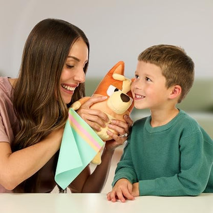 BLUEY Sleepy Time Bingo 13" Plush with Blanket, Press Bingo's Tummy to Hear 7 Phrases, Sing Along with Bingo to The Theme Song, So Soft Made with Deluxe Fabrics & Detailed Stitching | Amazon Exclusive