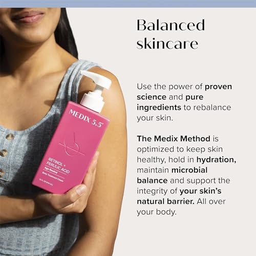 Medix 5.5 Retinol Body Cream + Vitamin C Lotion Anti Aging Moisturizer Skincare Set, Retinol Lotion Targets Wrinkles, Sagging Skin, Crepey Skin, Vitamin C Cream Brightens & Hydrates Dry Skin, Bundle