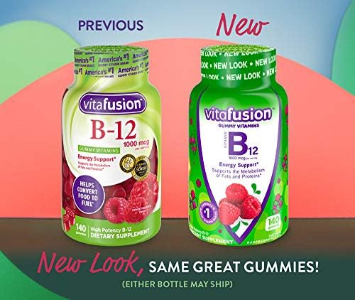 Vitafusion Fiber Well Sugar Free Fiber Supplement, 90 Count B12 Gummy Vitamins, 60 Count