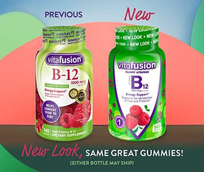 Vitafusion Fiber Well Sugar Free Fiber Supplement, 90 Count B12 Gummy Vitamins, 60 Count