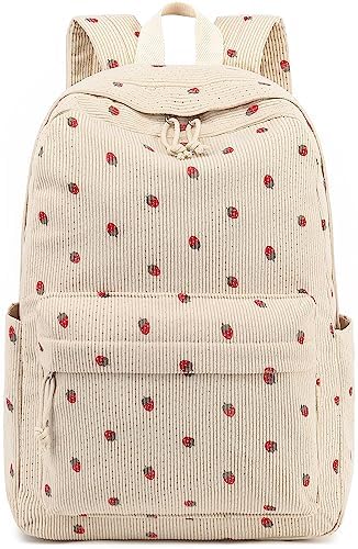 School Backpack for Teen Girls Bookbags Elementary High School Corduroy Laptop Bags Women Travel Daypacks