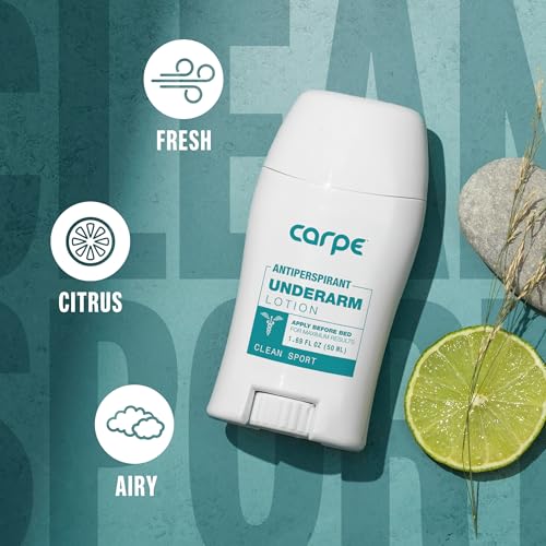 Carpe Deodorant Underarm Antiperspirant - Advanced Sweat & Odor Protection Formula - Sport Deodorant for Men & Women - Combat Excessive Sweating with Odor Control - Clean Sport Scent