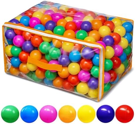 Vanland Ball Pit Balls for Baby and Toddler Phthalate Free BPA Free Crush Proof Plastic - Multicolored Pit Balls in Reusable Play Toys for Kids with Storage Bag