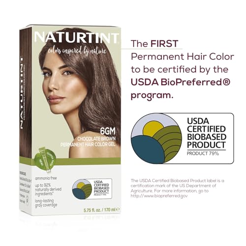Naturtint 6GM Chocolate Brown Permanent Hair Color (Pack of 6), Ammonia Free, Vegan, Cruelty Free, up to 100% Gray Coverage, Long Lasting Results (Packaging may vary)