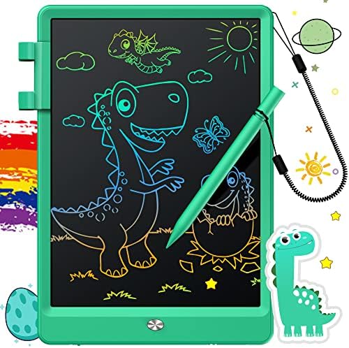 FLUESTON LCD Writing Tablet, Doodle Board Toys Gifts for 3-8 Year Old Girls Boys, 10 Inch Colorful Electronic Board Drawing Pad for Kids, Gifts for Toddler Educational Learning Travel Birthday, Green
