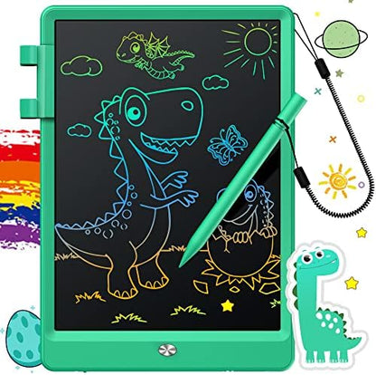 FLUESTON LCD Writing Tablet, Doodle Board Toys Gifts for 3-8 Year Old Girls Boys, 10 Inch Colorful Electronic Board Drawing Pad for Kids, Gifts for Toddler Educational Learning Travel Birthday, Green