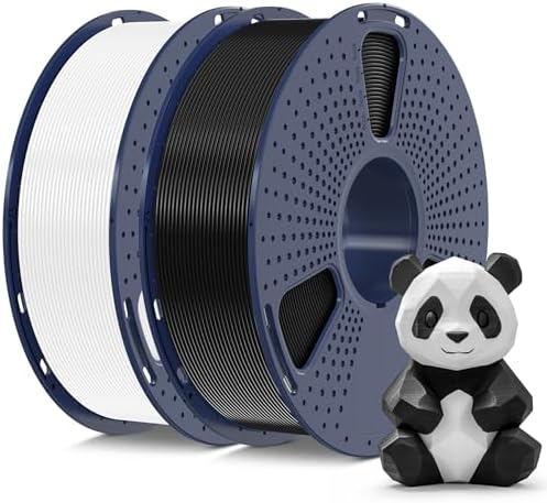 SUNLU 3D Printer Filament PLA Plus 1.75mm 2KG, SUNLU Neatly Wound PLA Filament 1.75mm PRO, PLA+ Filament for Most FDM 3D Printer, Dimensional Accuracy +/- 0.02 mm, 1 kg Spool, 2 Packs, Black+White