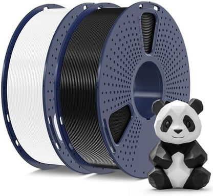 SUNLU 3D Printer Filament PLA Plus 1.75mm 2KG, SUNLU Neatly Wound PLA Filament 1.75mm PRO, PLA+ Filament for Most FDM 3D Printer, Dimensional Accuracy +/- 0.02 mm, 1 kg Spool, 2 Packs, Black+White