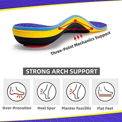 VALSOLE Heavy Duty Support Pain Relief Orthotics - 220+ lbs Plantar Fasciitis High Arch Support Insoles for Men Women, Flat Feet Orthotic Insert, Work Boot Shoe Insole, Absorb Shock with Every Step