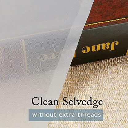 OWENIE Sheer Curtains 108" inches Long, 2 Panels Sheer Curtain Set, Rod Pocket Voile Drapes for Living Room, Airy Soft-Touching Drapes, 2pcs, Each 42" W x 108" L, Ivory