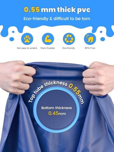 VISTOP Non-Slip Splash Pad for Kids and Dog, Thicken Sprinkler Pool Summer Outdoor Water Toys - Fun Backyard Fountain Play Mat for Baby Girls Boys Children or Pet Dog (107 Inch, Red&Yellow&Green&Blue)