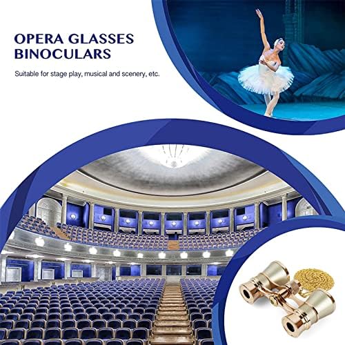 Aroncent Opera Glasses Binoculars 3X25 Mini Compact Binoculars with Chain for Adults Kids Women Vintage Theater Musical Concert