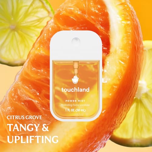 Touchland Power Mist Hydrating Hand Sanitizer Spray, FRESH 5 Set (Mint, Citrus, Lemon Lime, Aloe, Watermelon), 1 FL. OZ. Travel Size (Set of 5)