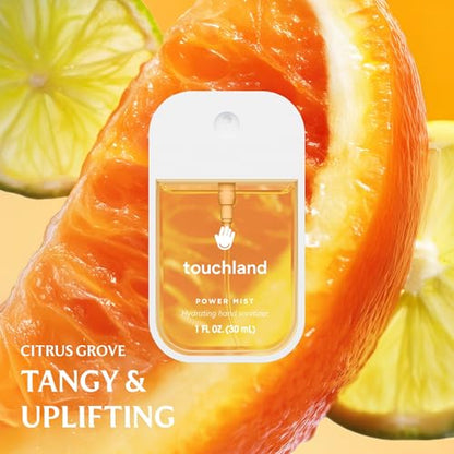 Touchland Power Mist Hydrating Hand Sanitizer Spray, FRESH 5 Set (Mint, Citrus, Lemon Lime, Aloe, Watermelon), 1 FL. OZ. Travel Size (Set of 5)