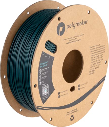 Polymaker PLA PRO Filament 1.75mm 1kg, Tough & High Rigidity Blue-Green 3D Printing Filament, PolyLite PLA PRO 3D Printer Filament 1.75mm, Print with Most 3D Printers