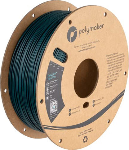 Polymaker PLA PRO Filament 1.75mm 1kg, Tough & High Rigidity Blue-Green 3D Printing Filament, PolyLite PLA PRO 3D Printer Filament 1.75mm, Print with Most 3D Printers