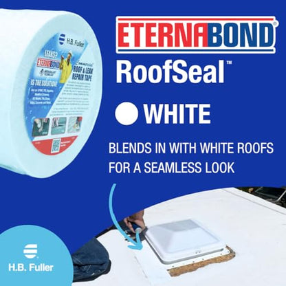 EternaBond RoofSeal White 4" x50' MicroSealant UV Stable RV Roof Seal Repair Tape | 35 mil Total Thickness - EB-RW040-50R - One-Step Durable, Waterproof and Airtight Sealant