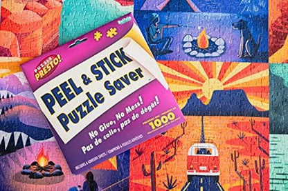 (4 Pack) Puzzle Presto! Peel & Stick Saver: The Original and Still The Best Way to Preserve Your Finished Puzzle! 24 Adhesive Sheets and 8 Adhesive Hangars.