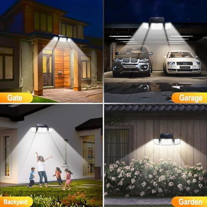 Solar Lights Outdoor, Solar Motion Deck Lights Outdoor for Deck with High Brightness, Larger Built-in Tempered Glass Panel, Sensitive PIR Motion Inductor (Non-Remote,2 Pack)