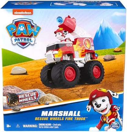 Paw Patrol: Rescue Wheels Marshall’s Firetruck, Toy Truck with Projectile Launcher and Collectible Action Figure, Kids Toys for Boys & Girls Ages 3+