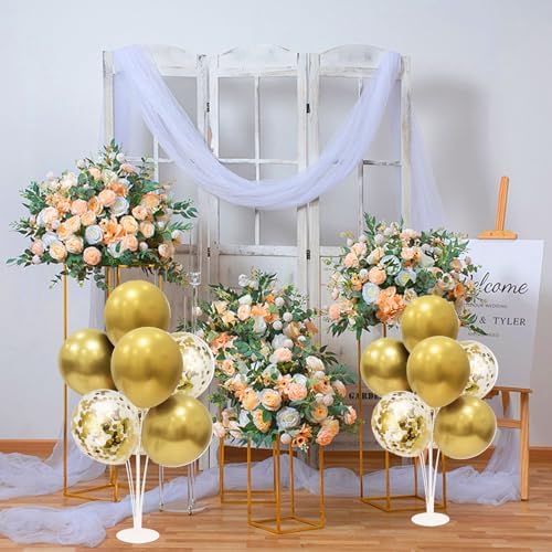 Gold Party Decorations Balloon Stand Centerpiece Table Decorations for Birthday Bridal Shower Graduation Wedding Anniversary Engagement Mother's Day Father's Day New Years 2025(Gold set4)