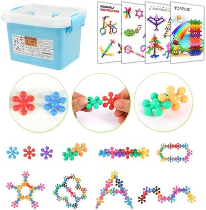 TOMYOU 300 Pcs Building Blocks Kids STEM Toys Educational Sets Interlocking Plastic for Preschool Boys and Girls Aged 3+, Safe Material Creativity