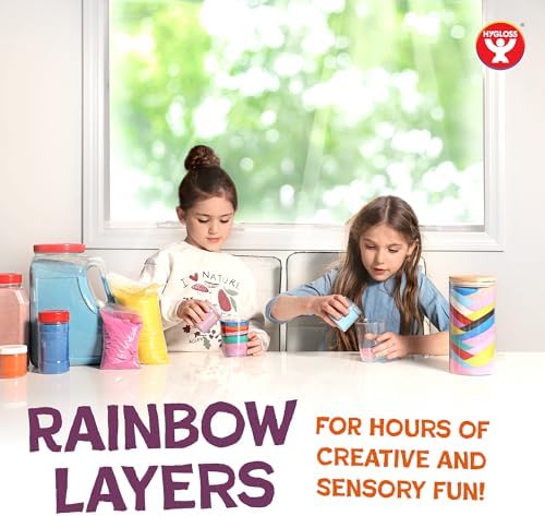 Hygloss Colored Sand for Crafts - 6 Assorted Colors Bags - 1 lb Vibrant Colorful Fine Sensory Play Sand Art Kits for Kids - Classroom Activities for Children 3 4 5 6 7 8 9 10 11 12 - Safe for Ages 3+