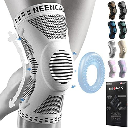 NEENCA Professional Knee Brace for Pain Relief, Medical Knee Support with Patella Pad & Side Stabilizers, Compression Knee Sleeve for Meniscus Tear, ACL, Joint Pain, Runner, Workout - FSA/HSA APPROVED