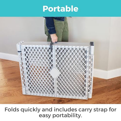 Toddleroo by North States - Superyard Duo Extra Wide Baby Gate & Play Yard: 6 Panel Baby Playpen - Included Wall Mount Kit - Made in USA - 38.5 to 201 Inches Wide - 26 Inches Tall - Light Gray