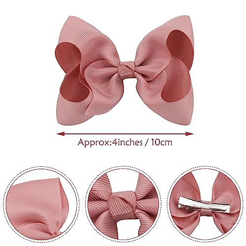 CÉLLOT 50 Pieces 4.5 Inch Hair Bows for Girls Clips Grosgrain Ribbon Boutique Hair Bow Alligator Clips For Girls Teens Toddlers Kids in Pairs
