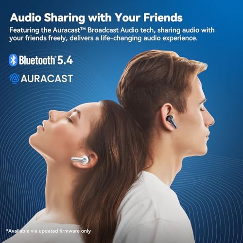 EarFun Air Pro 4 Adaptive Hybrid Noise Canceling Wireless Earbuds, Qualcomm Snapdragon Sound, aptX™ Lossless, 6 Mics AI CVC 8.0 Call, LDAC Hi-Res Audio, 52H Playtime, Bluetooth 5.4, in-Ear Detection