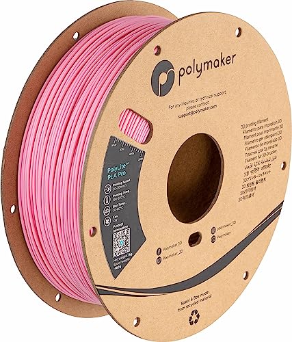Polymaker PLA PRO Filament 1.75mm 1kg, Tough & High Rigidity Pink 3D Printing Filament, PolyLite PLA PRO 3D Printer Filament 1.75mm, Print with Most 3D Printers