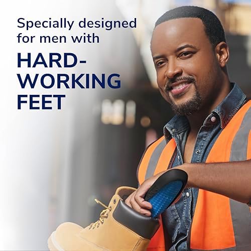 Dr. Scholl's Work All-Day Superior Comfort Insoles with Massaging Gel - Designed for Men & Women with Hard-Working Feet, Eliminates Sore Muscles and Tired Legs, Arch Support Inserts with Odor Control