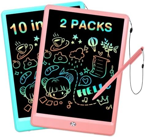EooCoo Toys for Ages 3-6, Drawing Board 2 Pack, 10 Inch LCD Writing Tablet, Electronic Drawing Tablet, Girl/Boy Birthday Gift, Kids Toys, Drawing Pad Girls Gifts, Kids Travel Essential