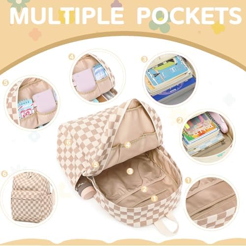 School Backpack for Teen Girls Bookbags Elementary High School Corduroy Laptop Bags Women Travel Daypacks