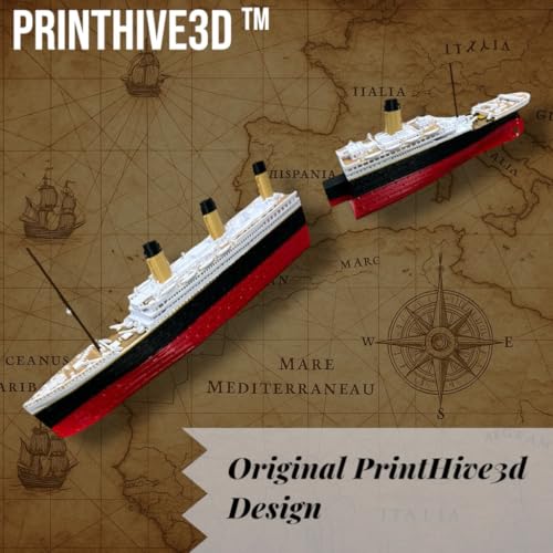 PrintHive3d Split In Half Action Titanic Toy, Break In Half RMS Titanic Toys For Kids,Titanic Toy, Titanic Ship, Colorized Titanic Cake Topper, Historically Accurate BreakableTitanic Boat, Titanic Replica