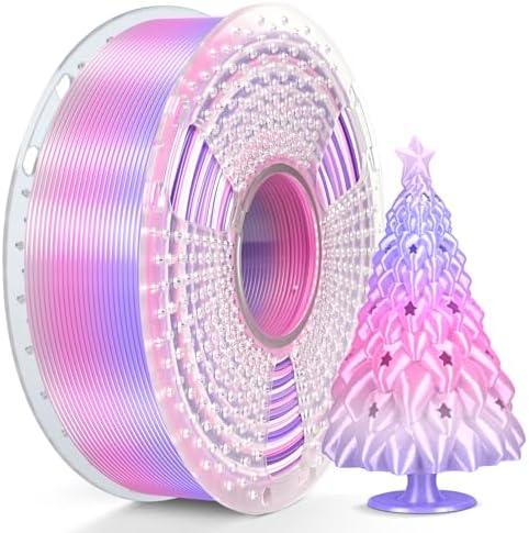 SUNLU Silk Rainbow PLA Filament, Multicolor Silk 3D Printer Filament 1.75mm +/- 0.02mm, Fast Color Change Each 8 Meters, 330 Meters, 1kg/2.2lbs, Silk Rainbow Filament(Lilac-Violet)