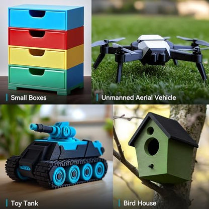 SUNLU 3D Printer Filament Pack, 0.25kg Each Spool, Total 2kg, Mini Spool, PLA+ Filament 1.75mm, 8 Packs, Black+White+Grey+Blue+Green+Red+Orange+PureYellow