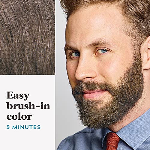 Just For Men Mustache & Beard, Beard Coloring for Gray Hair with Brush, with Keratin Biotin Aloe and Coconut Oil for Healthy Facial Hair - Light-Medium Brown, M-30, Pack of 3 (Packaging May Vary)