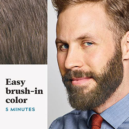 Just For Men Mustache & Beard, Beard Coloring for Gray Hair with Brush, with Keratin Biotin Aloe and Coconut Oil for Healthy Facial Hair - Light-Medium Brown, M-30, Pack of 3 (Packaging May Vary)