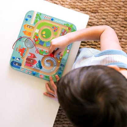 HABA Busy Board for Toddlers 2-4: Town Magnetic Maze Puzzle Game - Toddler Travel Toys for Preschoolers