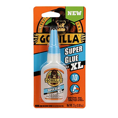 Gorilla Super Glue XL, Clear Glue, 25 Gram (Pack of 6) - All Purpose and Fast Setting for Projects and Repairs