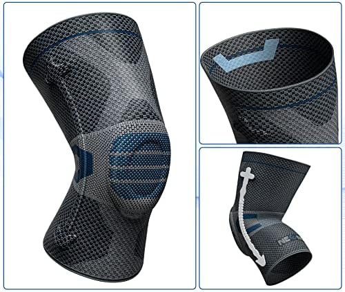 NEENCA Professional Knee Brace for Pain Relief, Medical Knee Compression Sleeve, Knee Support with Horizontal Knit Tech for Meniscus Tear, ACL, Arthritis, Joint Pain, Runner, Workout- FSA/HSA APPROVED