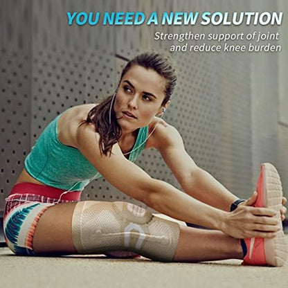 NEENCA Professional Knee Brace for Pain Relief, Medical Knee Compression Sleeve, Knee Support with Horizontal Knit Tech for Meniscus Tear, ACL, Arthritis, Joint Pain, Runner, Workout- FSA/HSA APPROVED